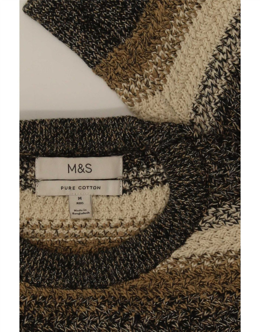 Marks & Spencer Herretrøjetrøje med rund hals, medium flerfarvet stribet