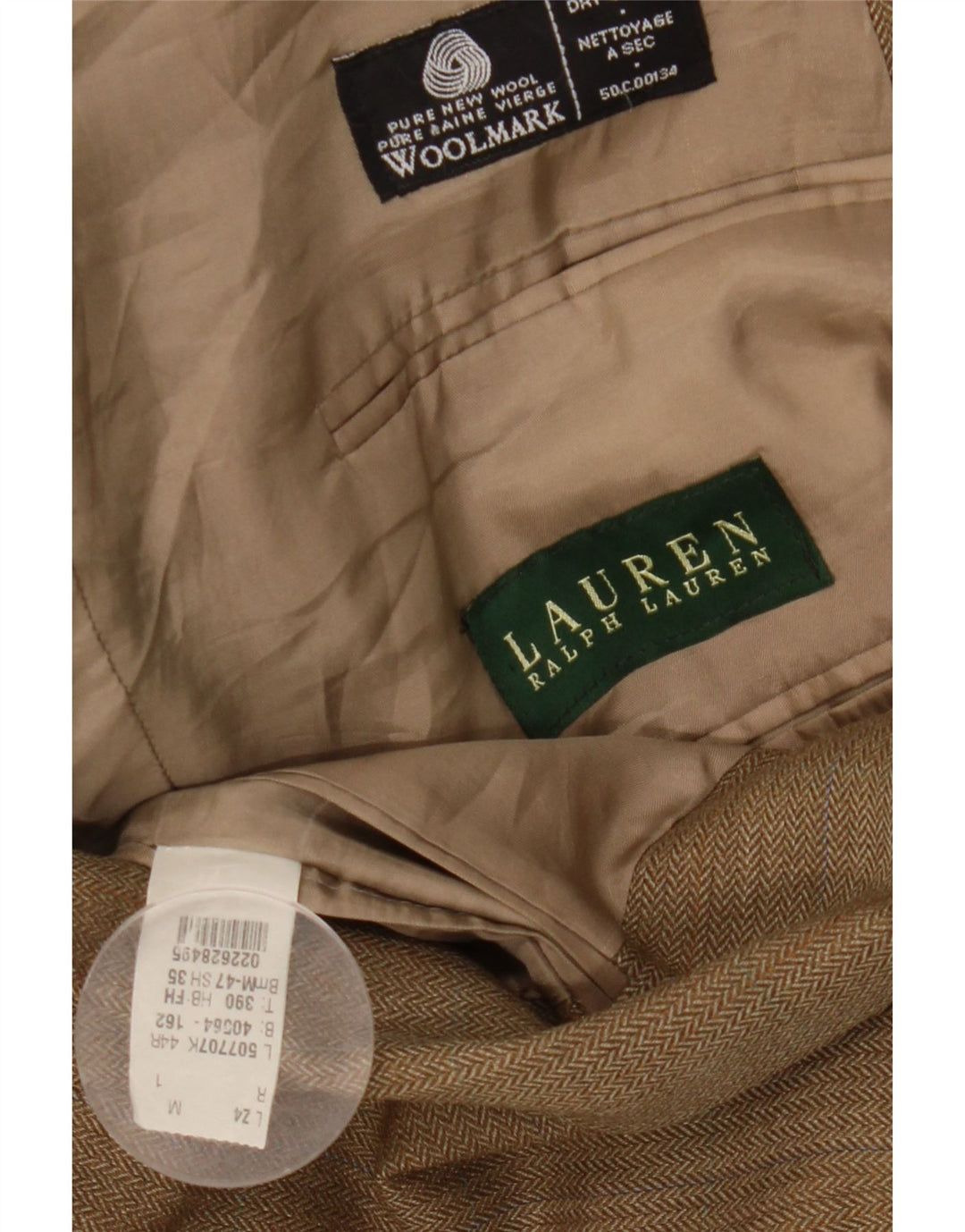Ralph Lauren Herre 2-knaps blazerjakke UK 44 XL Beige sildebensuld