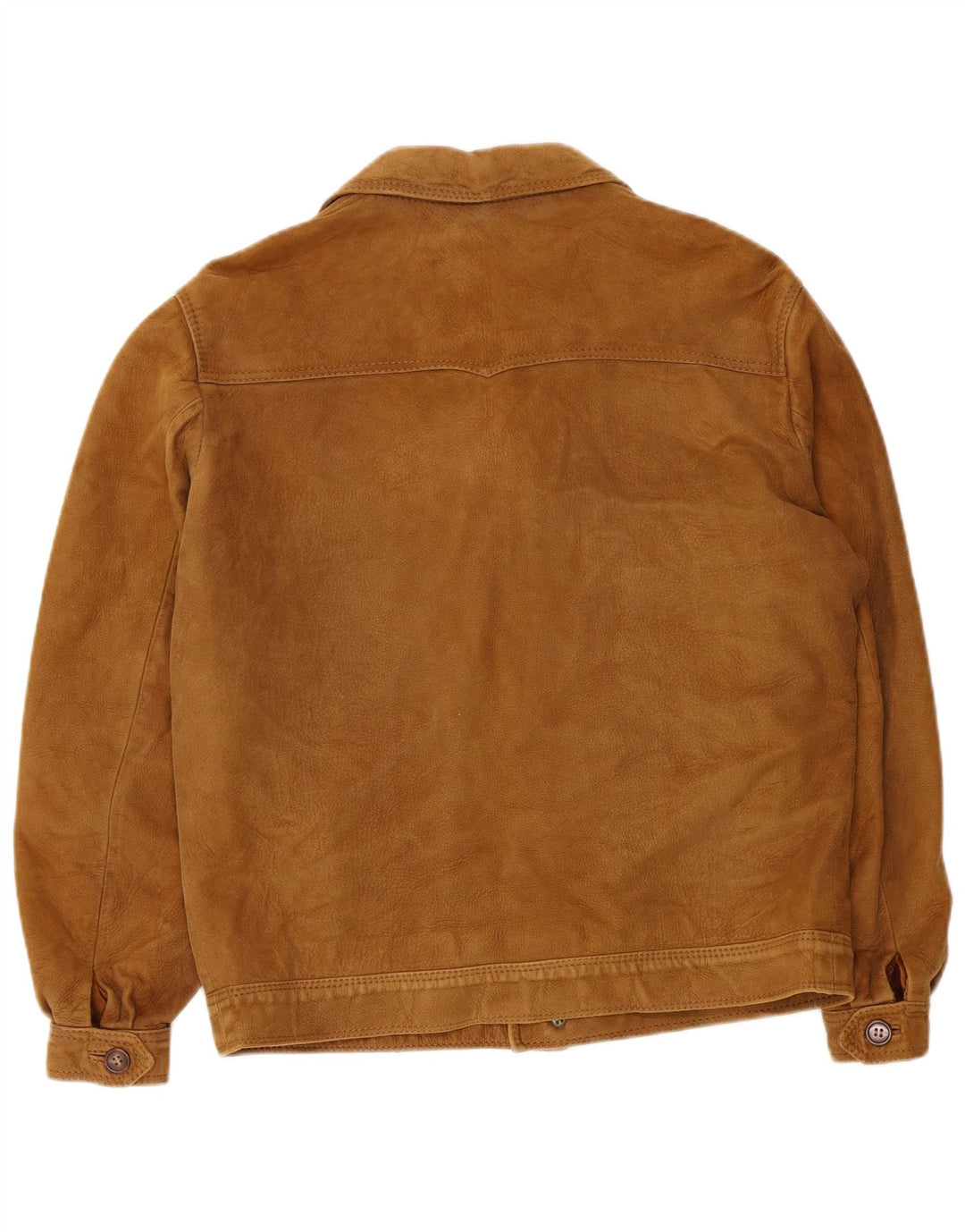 Vintage Mens Leather Jacket UK 36 Small Beige