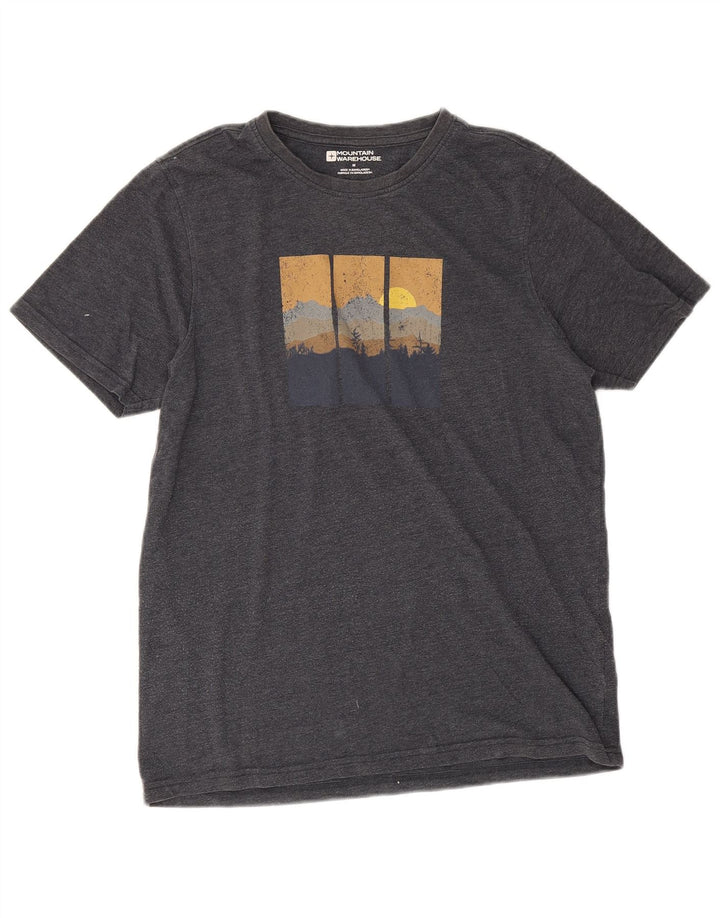 Mountain Warehouse Herre grafisk T-shirt Top Medium Sort Bomuld