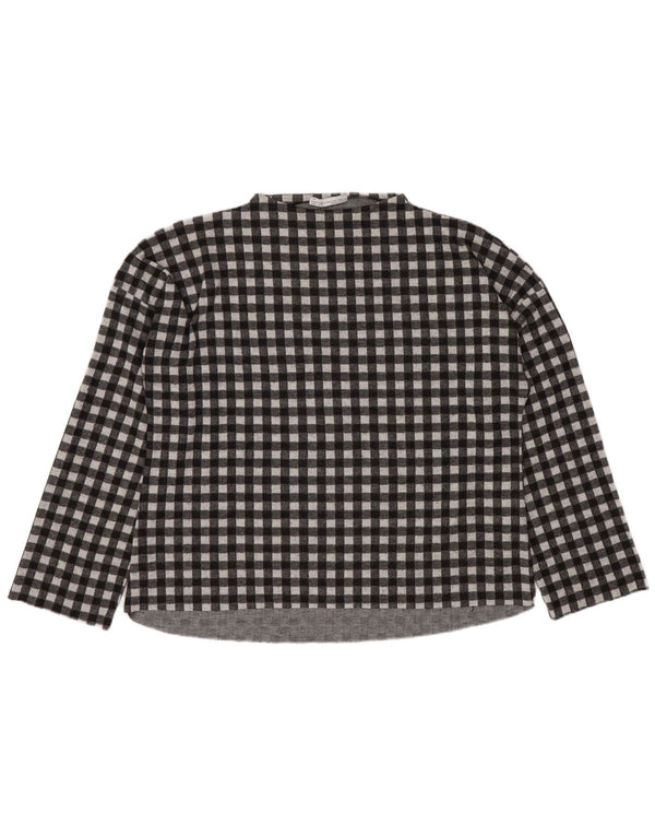 Zara Dame Trafaluc Oversized Top Langærmet UK 10 Small Black Gingham