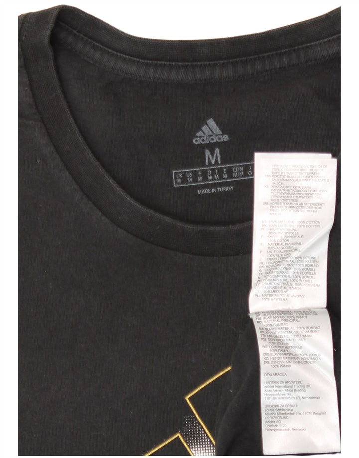 Adidas Herre grafisk T-shirt Top Medium Sort Bomuld