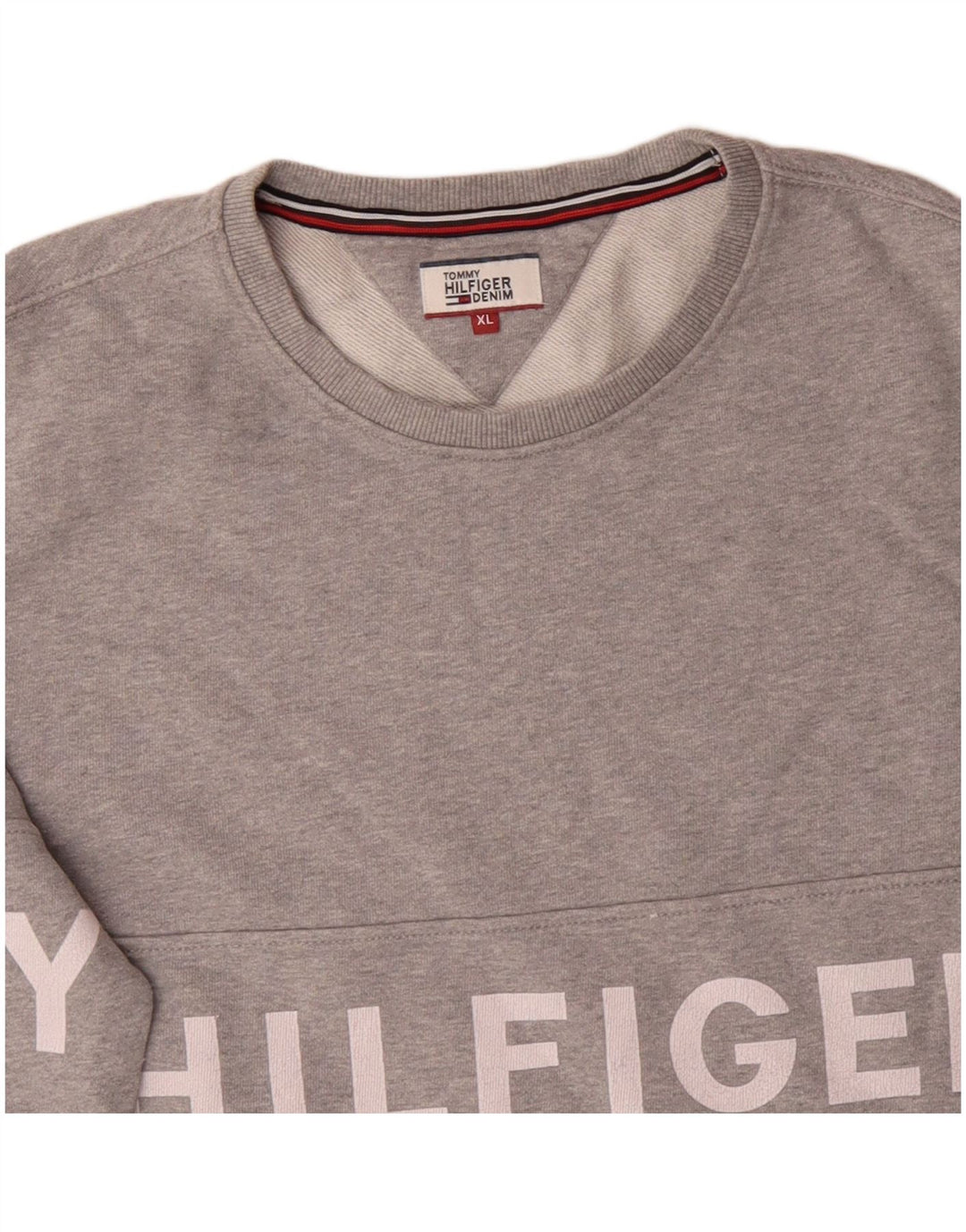 TOMMY HILFIGER Grafisk sweatshirt til mænd XL Grå bomuld