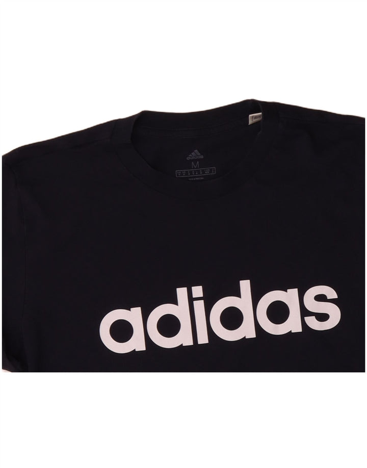 ADIDAS Grafisk T-shirt til mænd, medium marineblå bomuld