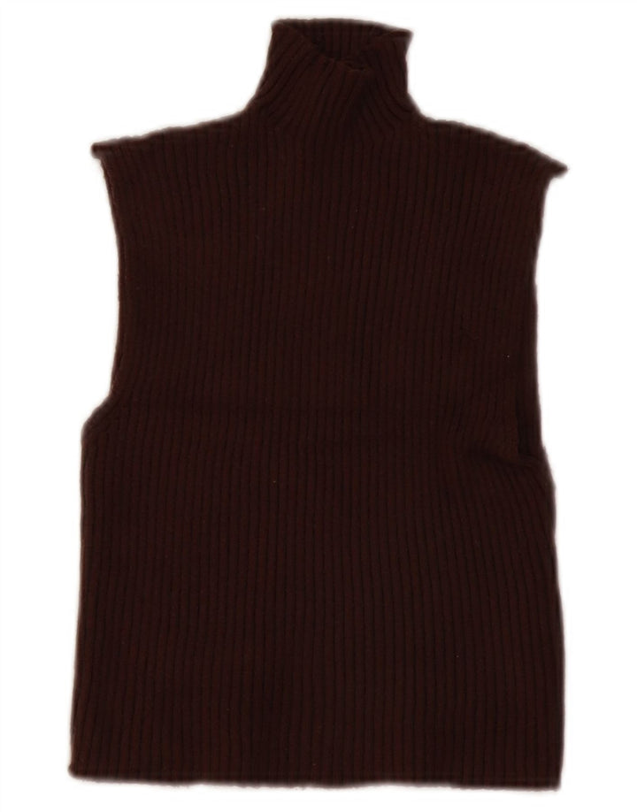 Zara Womens Crop Vest Top UK 8 Small Brown Viscose