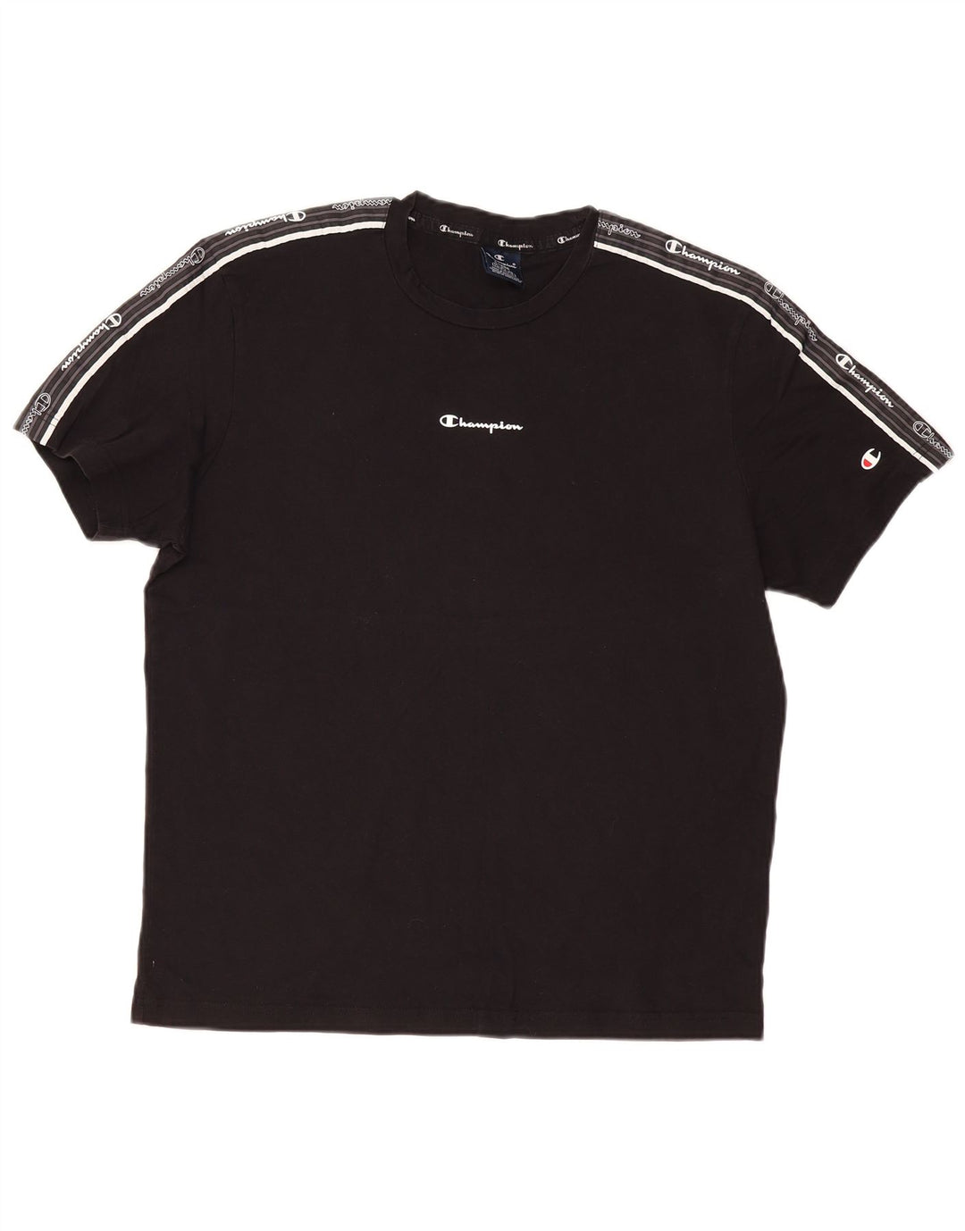 CHAMPION Herre Grafisk T-Shirt Top Stor Sort Bomuld