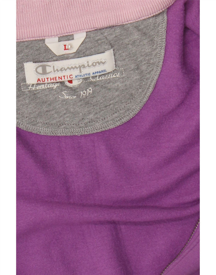Champion Womens træningsdragt topjakke UK 16 Large Purple Colourblock