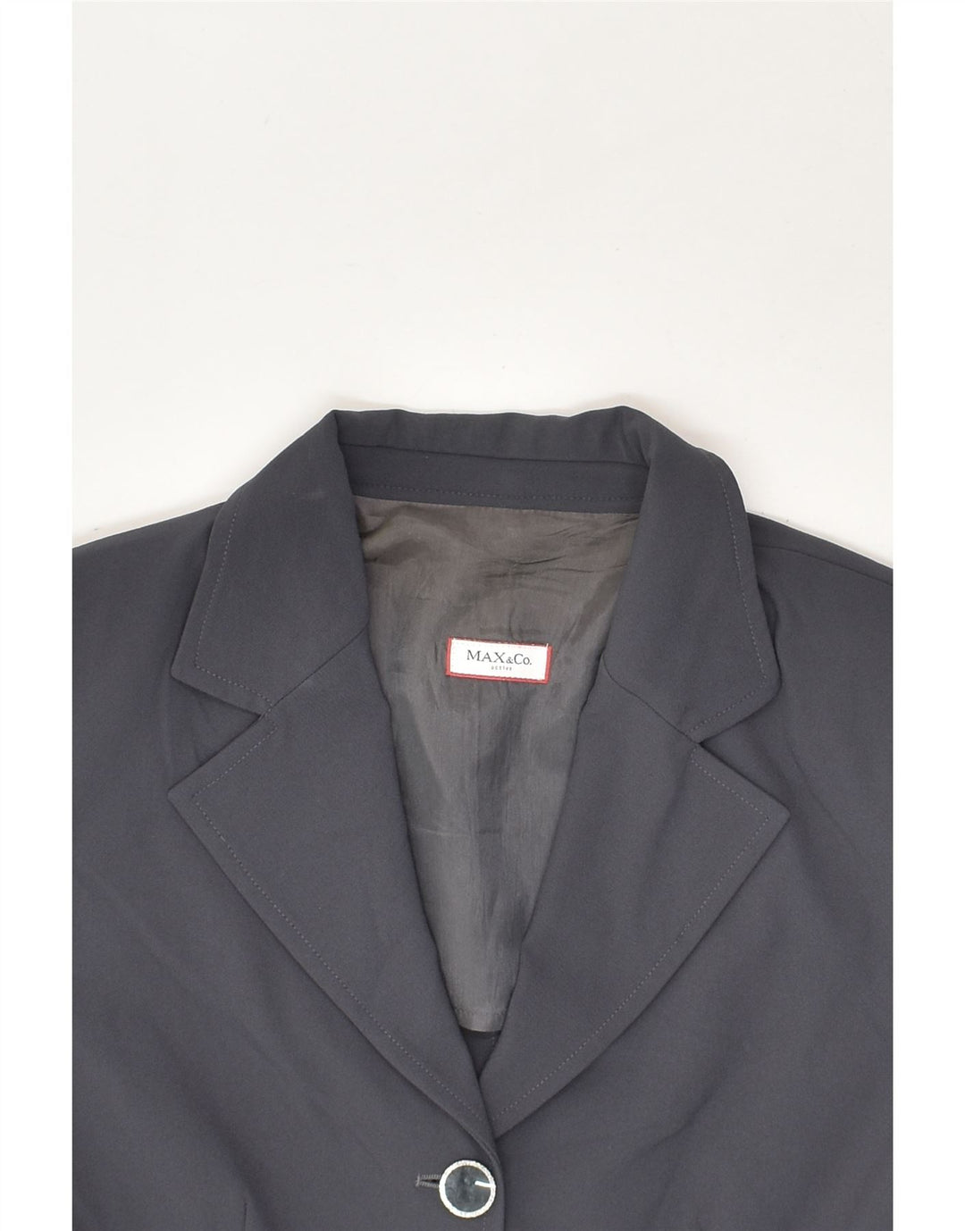 MAX&CO. Womens 3 Button Blazer Jacket UK 10 Small Grey Polyamide | Vintage Max&Co. | Thrift | Second-Hand Max&Co. | Used Clothing | Messina Hembry 