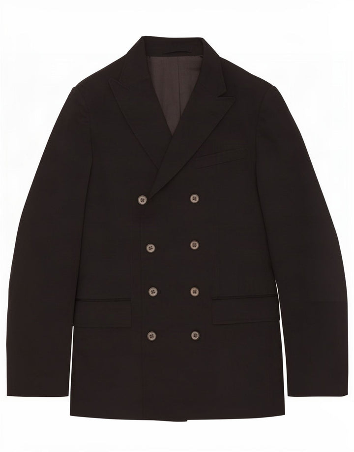 Zara Herre Dobbeltradet Blazerjakke EU 50 Medium Sort Bomuld