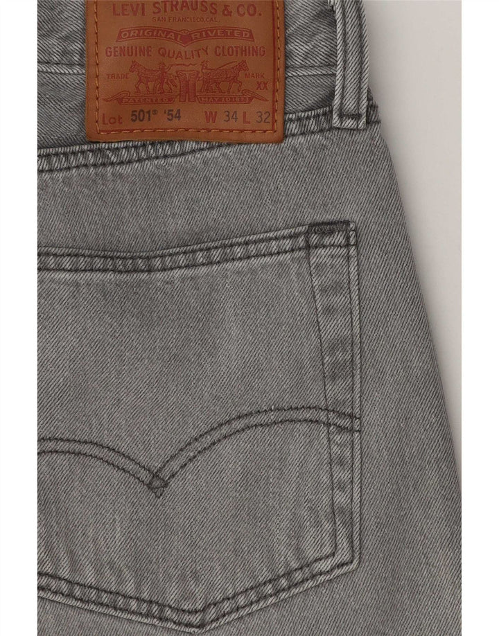 Levi's Herre 501 Straight Jeans W34 L32 Grå Bomuld