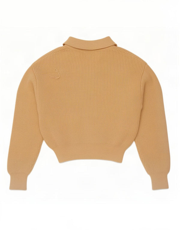 Zara Boys Crop Polo Neck Jumper Sweater 13-14 År Gul Polyester