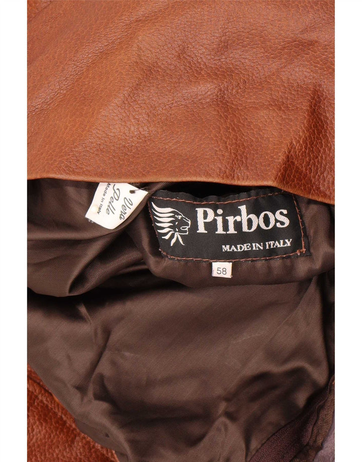 Pirbos Herre Læderjakke IT 58 4XL Brun