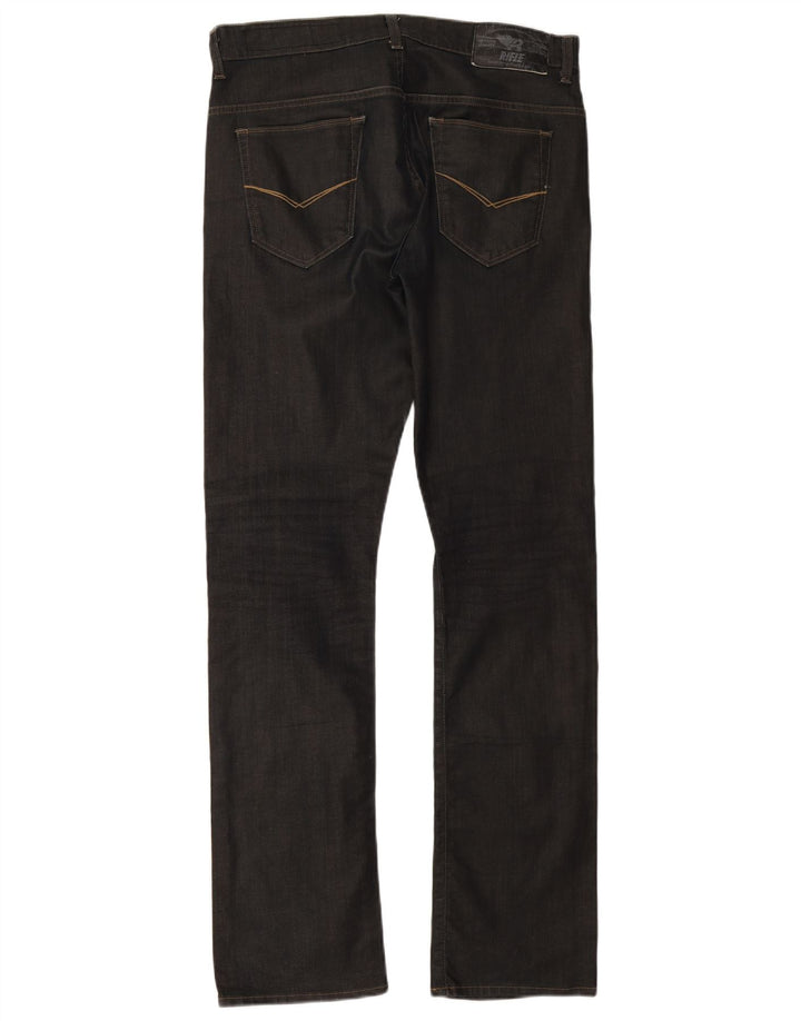Rifle Herre Straight Jeans W34 L32 Grå Bomuld