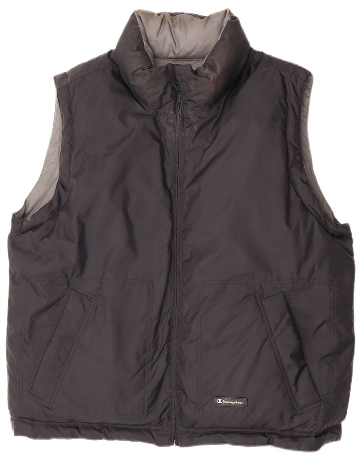 Champion Herre Vendbar Polstret Gilet UK 40 Stor Sort Polyamid