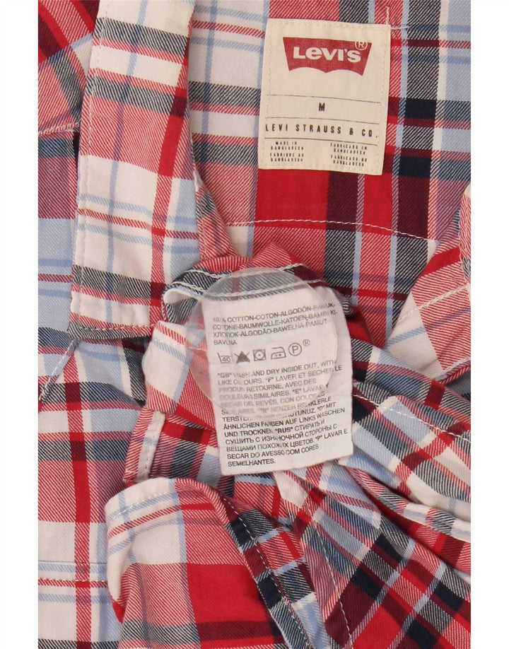 Levi's Dameskjorte UK 14 Medium rød ternet bomuld