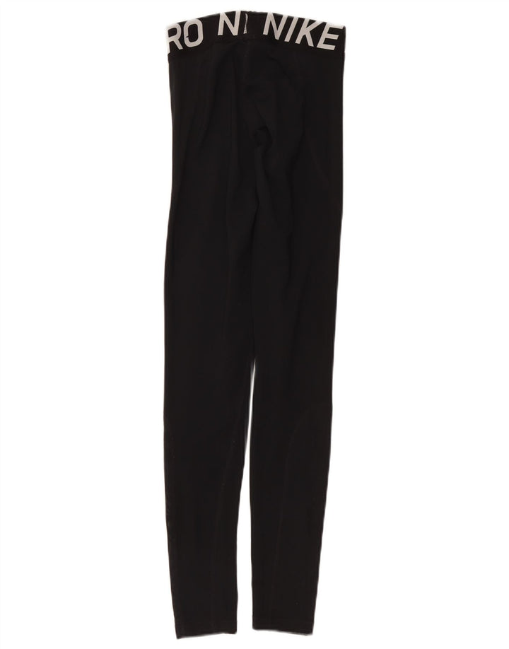 Nike Dame Dri Fit Grafiske Leggings UK 4 XS Sort Polyester