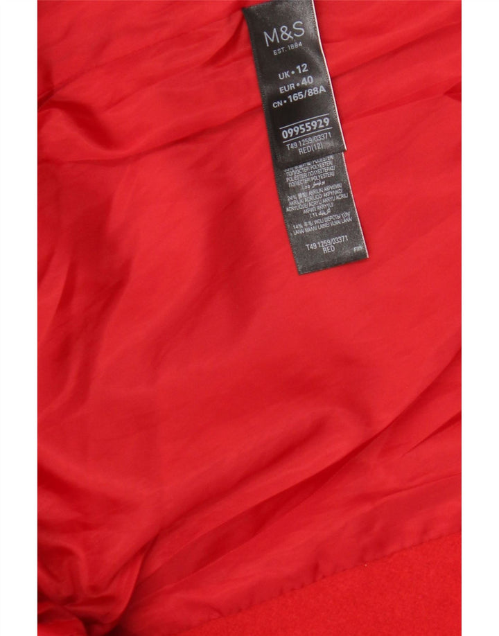 Marks & Spencer Dameoverfrakke UK 12 Medium Rød Polyester