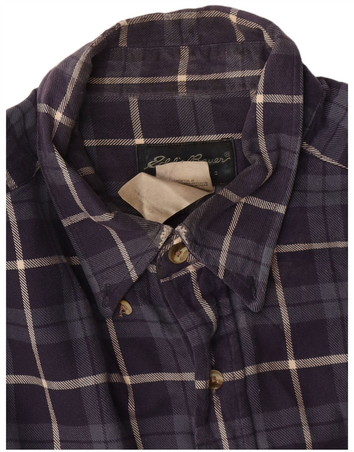 Eddie Bauer Herre flannelskjorte Stor marineblå ternet bomuld