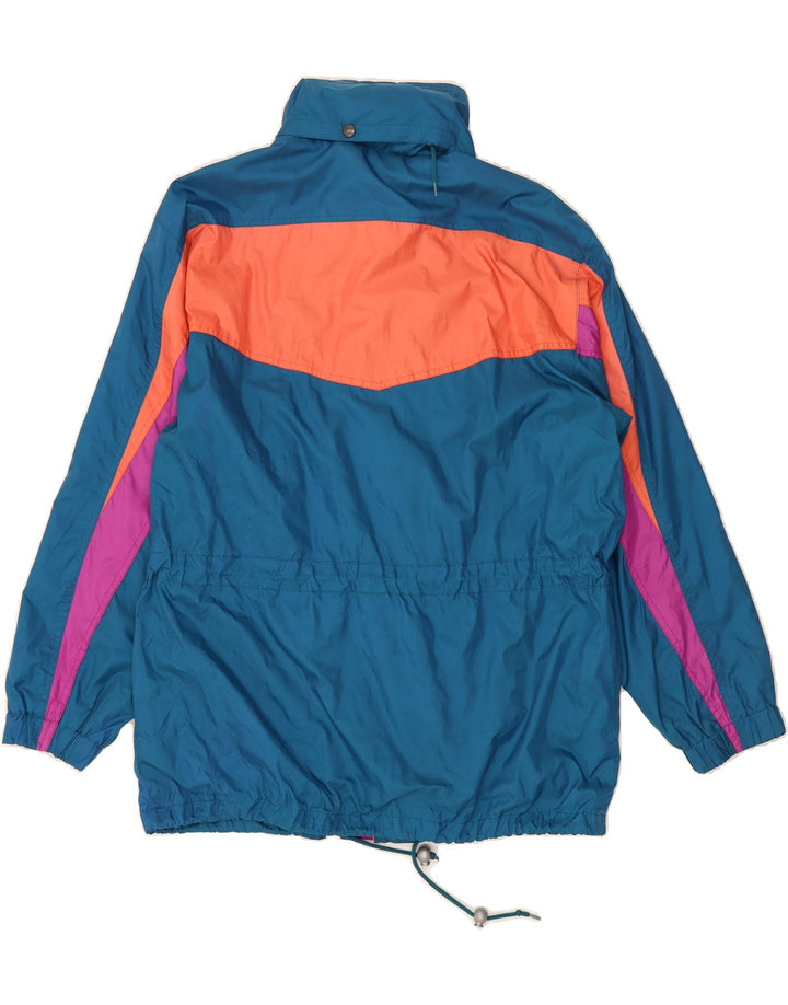 BRUGI Mens Hooded Windbreaker Jacket UK 38 Medium Blue Colourblock Vintage Brugi and Second-Hand Brugi from Messina Hembry 