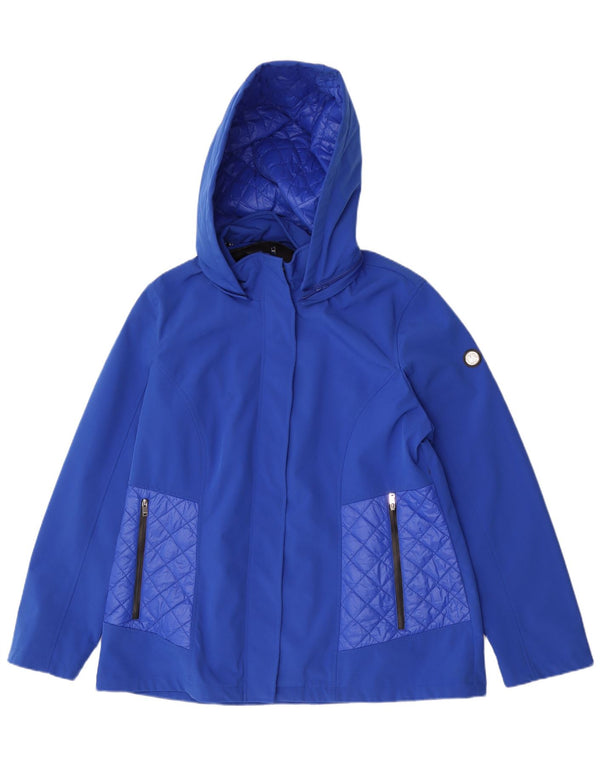 Dkny Womens The Windcheater Hooded Windbreaker Jacket UK 18 XL Blå