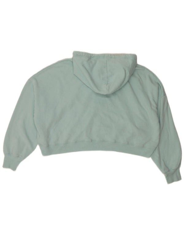 Hollister Oversized Crop Graphic Hoodie Jumper UK 18 XL Turkis