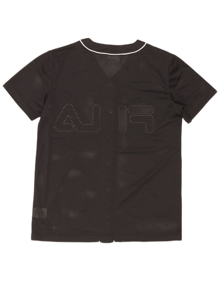 Fila Womens Grafisk Oversized Jersey Top UK 6 XS Sort Polyester