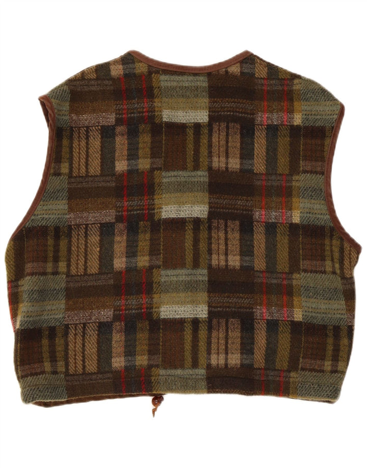 Vintage herre ruskind vest Stor brun patchwork læder
