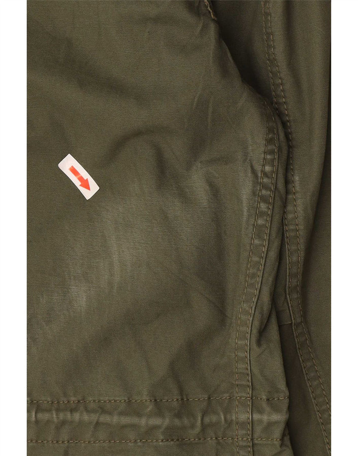Zara Herre Hooded Parka Jacket UK 40 Large Khaki
