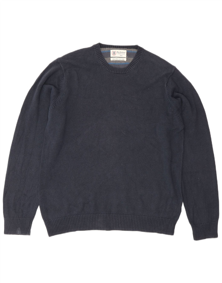 Marks & Spencer Herre sweater med rund hals, medium marineblå bomuld