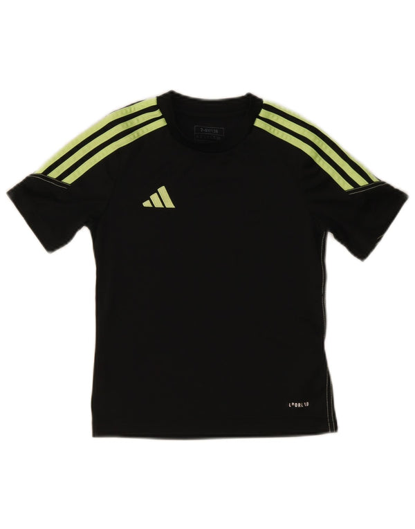 Adidas Boys T-Shirt Top 7-8 år Sort Polyester Sports