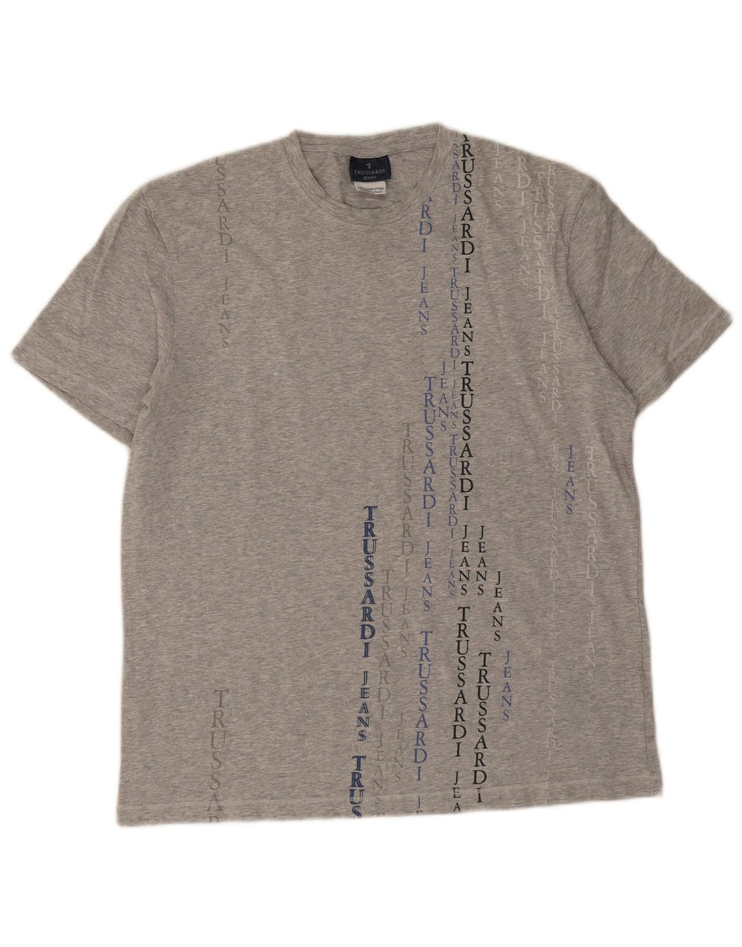 Trussardi Jeans Herre grafisk T-shirt Top Stor Grå Flecked