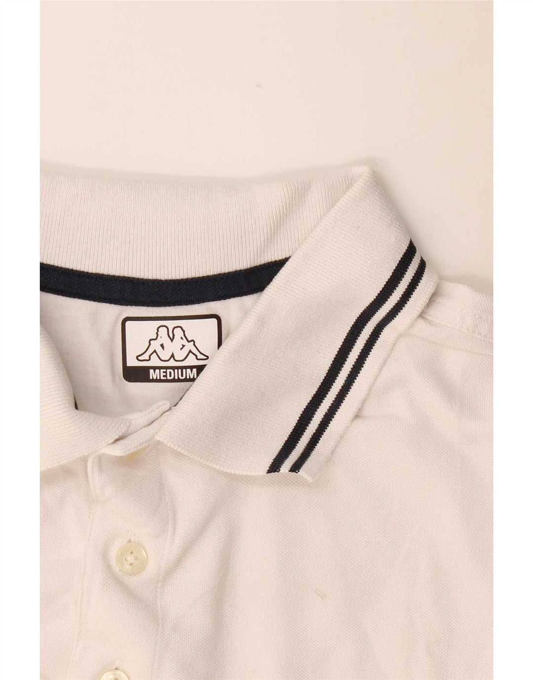 KAPPA herre poloshirt Medium hvid bomuld