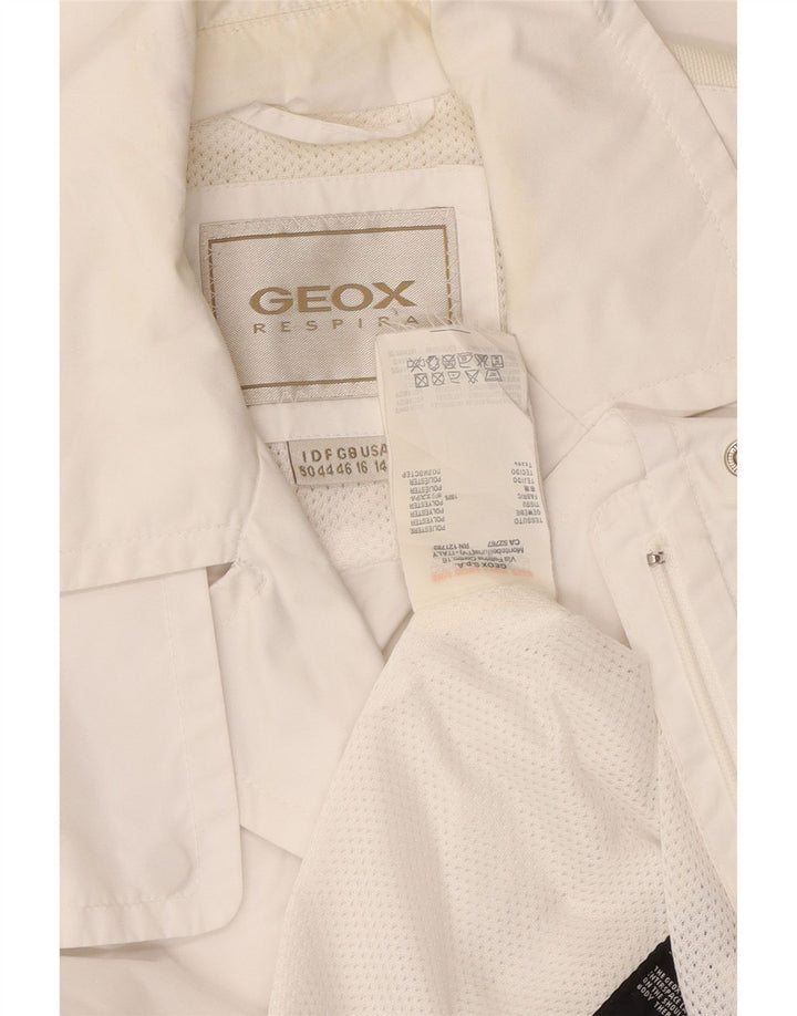 GEOX Womens Respira Bomber Jacket UK 16 Large White Polyester