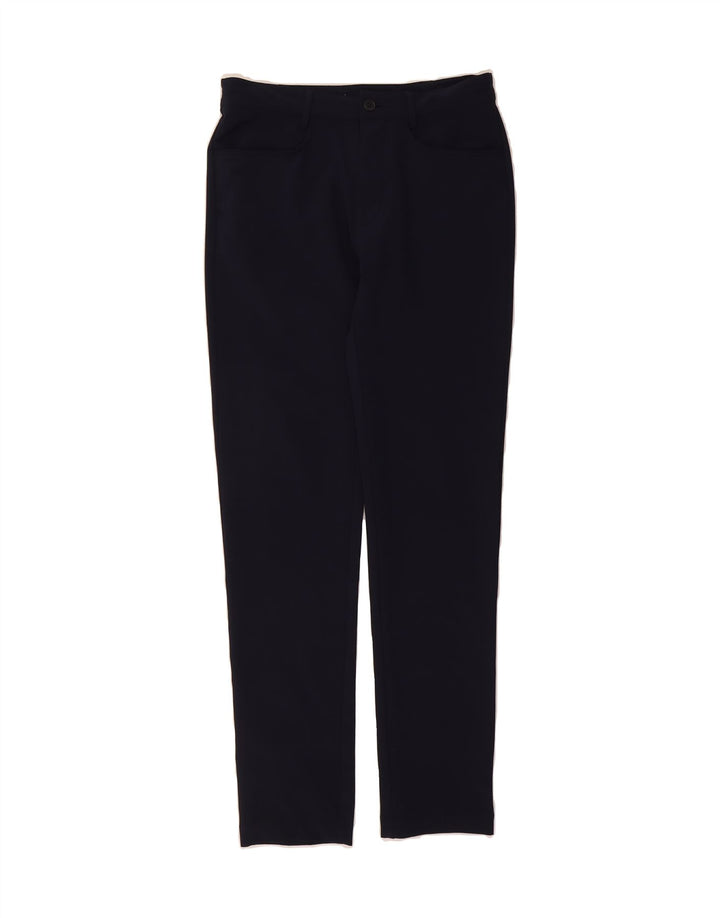 CALVIN KLEIN Womens Slim Casual Trousers W30 L31 Navy Blue Polyester Vintage Calvin Klein and Second-Hand Calvin Klein from Messina Hembry 