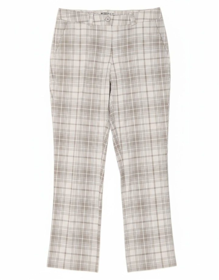 NIKE Womens Dri Fit Chino Trousers UK 12 Medium W32 L31 Grey Check