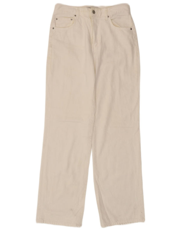 Zara Womens High Rise Loose Jeans EU 38 Small W28 L33 White Cotton