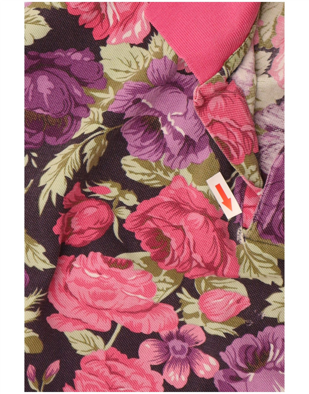 CHAMBERS Dame Polo Shirt UK 16 Large Purple Floral