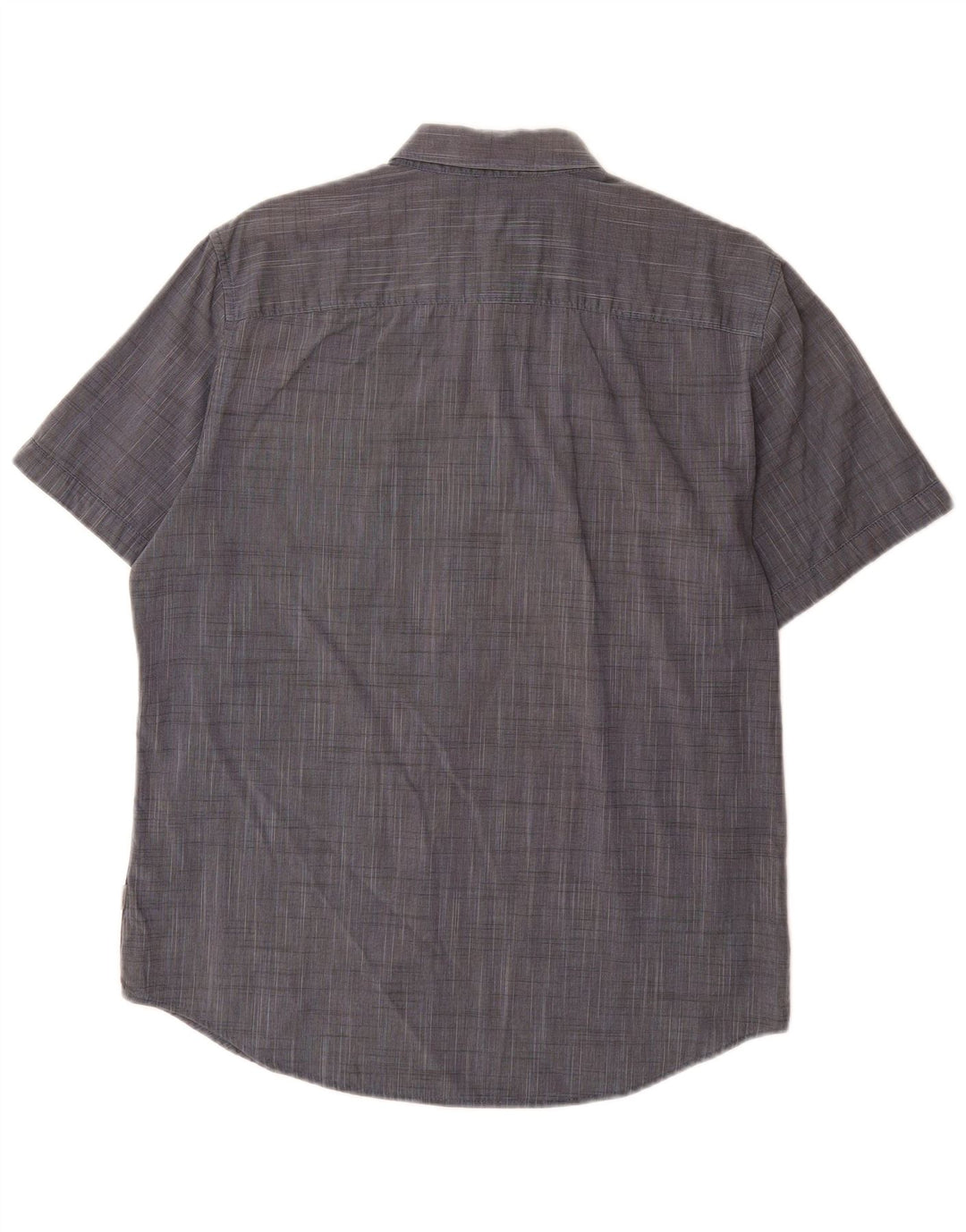 CALVIN KLEIN Mens Short Sleeve Shirt Medium Grey Pinstripe