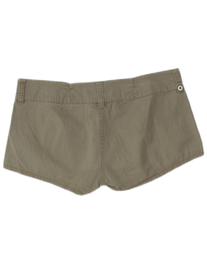 DIESEL Dame Hot Pants W29 Medium Khaki Bomuld