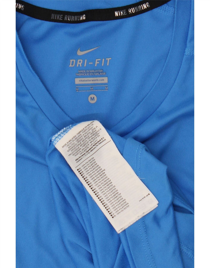 Nike Dri Fit T-shirt top mellemblå polyester til mænd