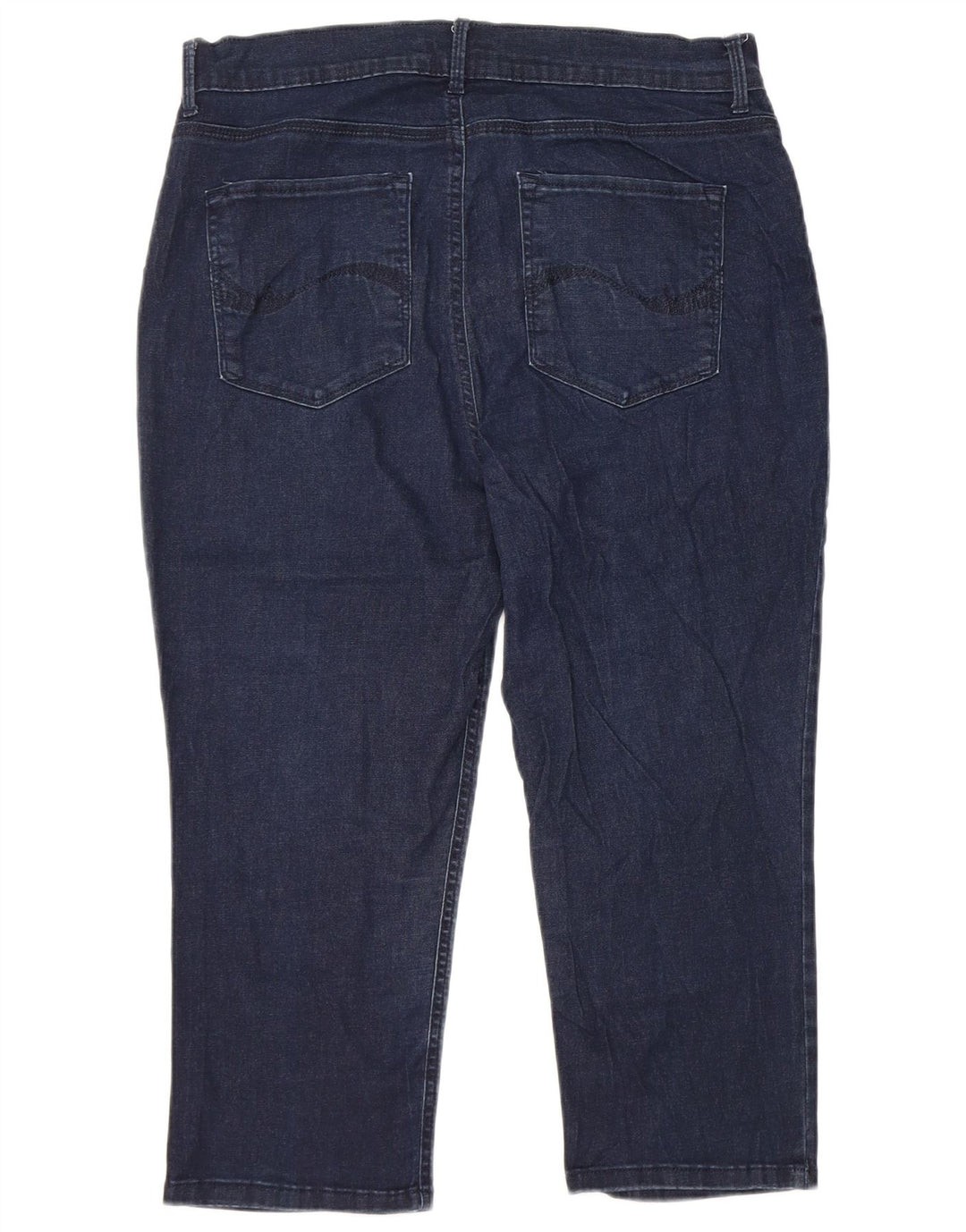 LEE Dame Easy Fit Højtaljede Capri Jeans US 16 2XL W34 L21 Navy Blue