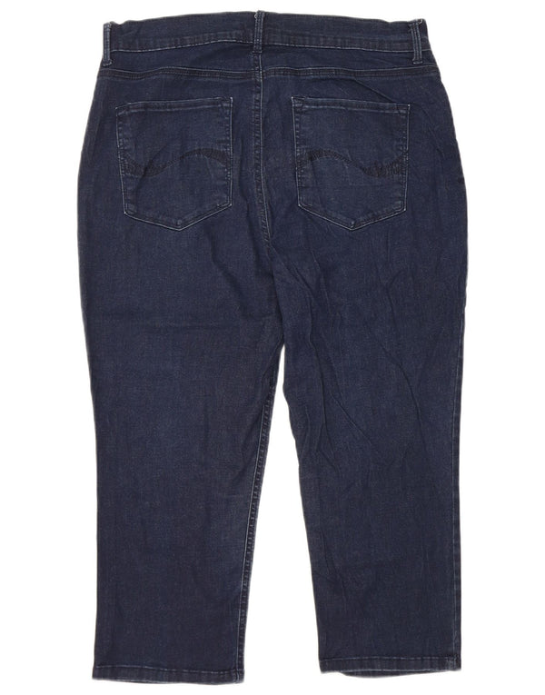 LEE Dame Easy Fit Højtaljede Capri Jeans US 16 2XL W34 L21 Navy Blue