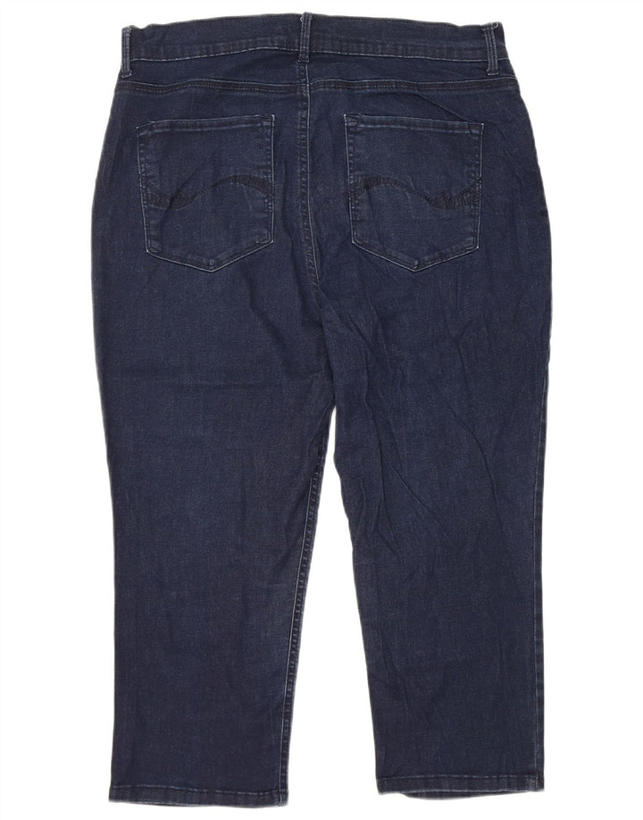 LEE Dame Easy Fit Højtaljede Capri Jeans US 16 2XL W34 L21 Navy Blue