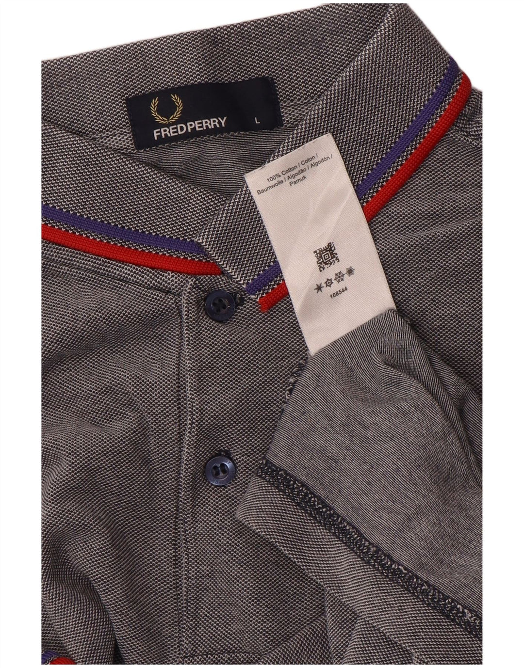 Fred Perry Herre poloshirt Stor gråstribet bomuld