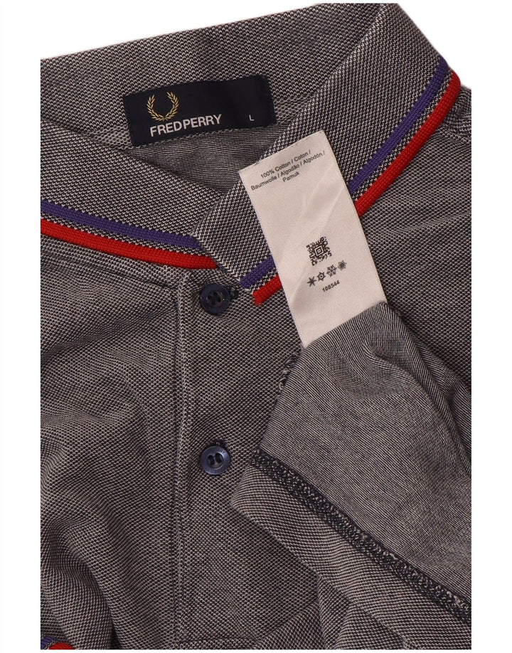 Fred Perry Herre poloshirt Stor gråstribet bomuld