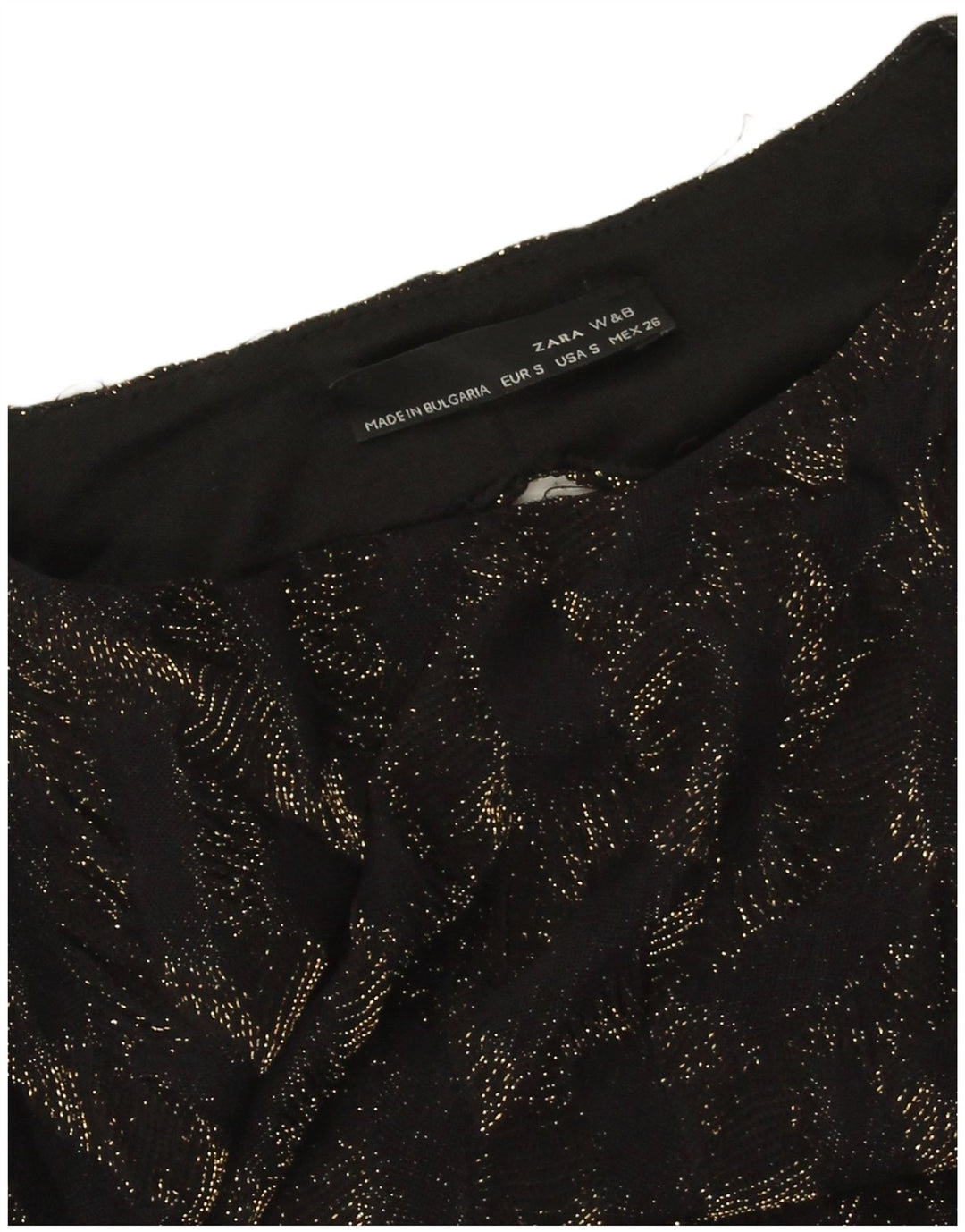 Zara Dame Langærmet Skede Kjole UK 8 Small Black Flecked Polyester