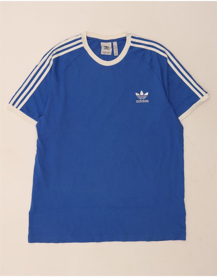 Adidas Herre T-Shirt Top XL Blå Bomuld