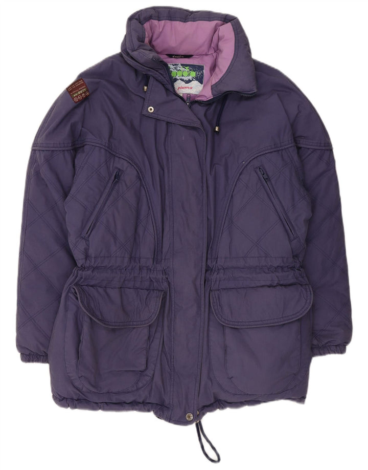 DIADORA Dame Oversized polstret jakke UK 10 Small Navy Blue Polyester