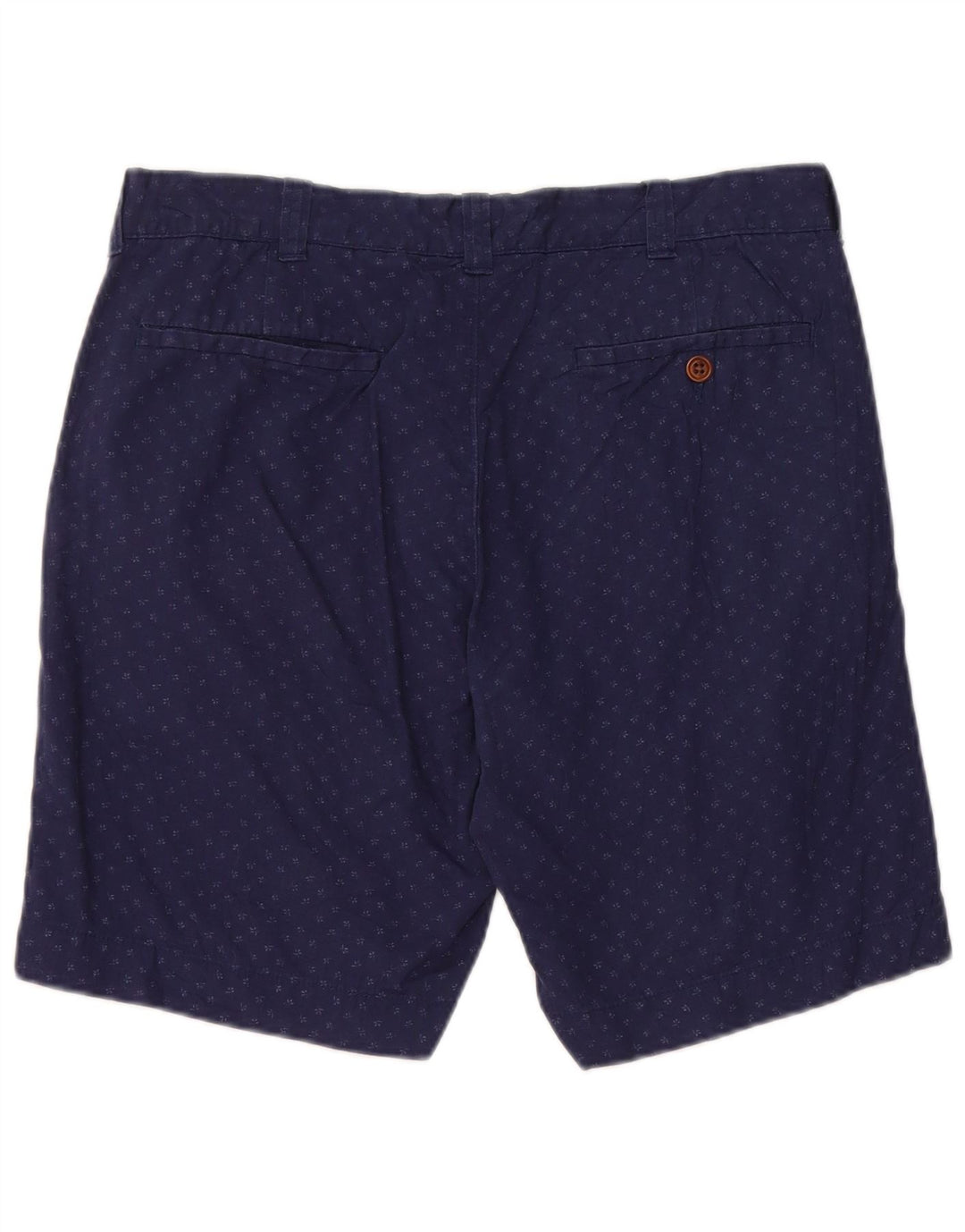 J. CREW Herre Stanton Chino Shorts W32 Mellem marineblå plettet bomuld