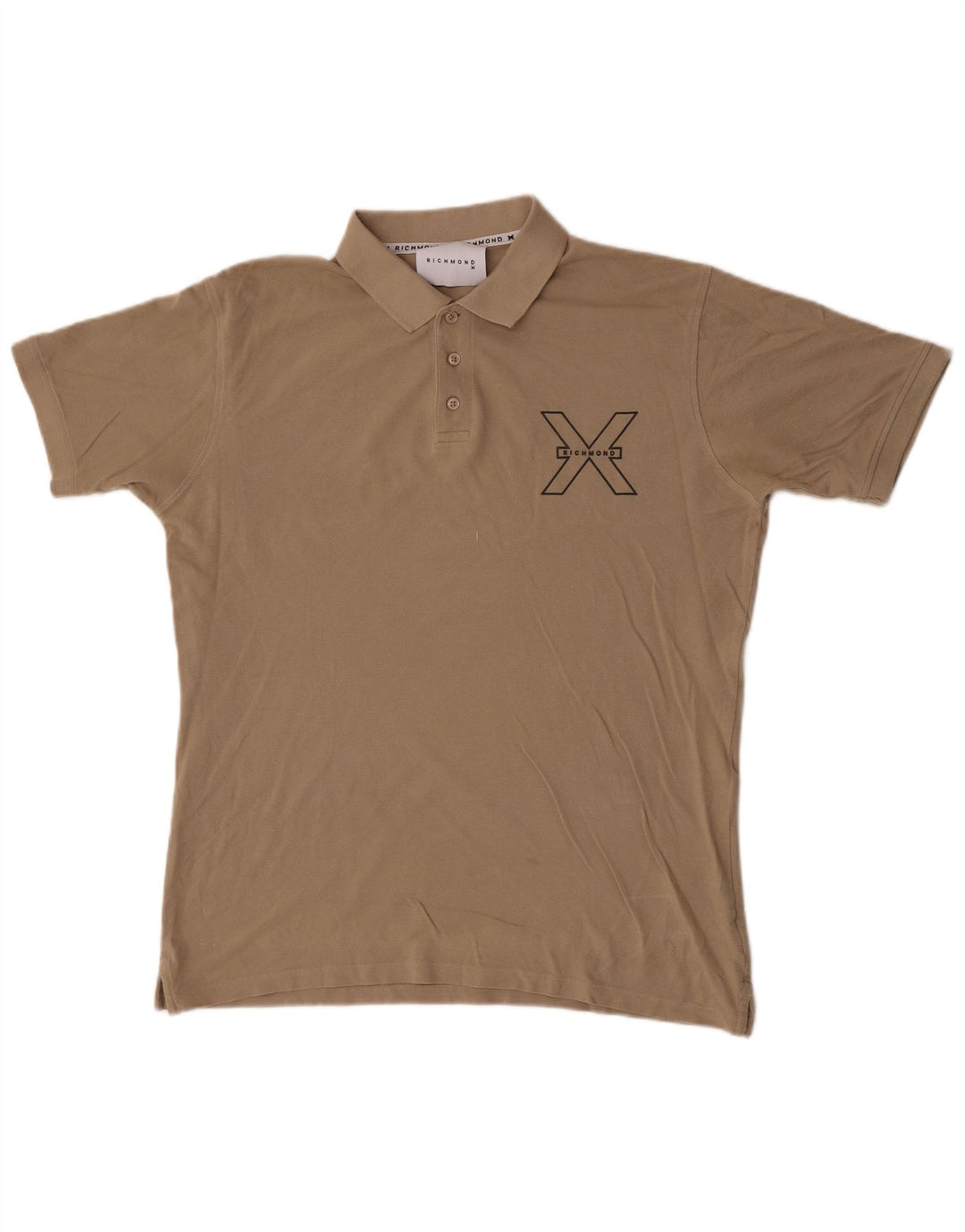 Richmond Herre Grafisk Polo Shirt Stor Beige Bomuld